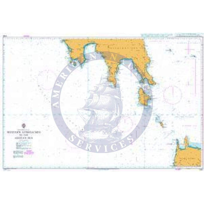 British Admiralty Nautical Chart 1093: Aegean Sea – Greece, Stenó Antikythíron to Stenó Kafiréa