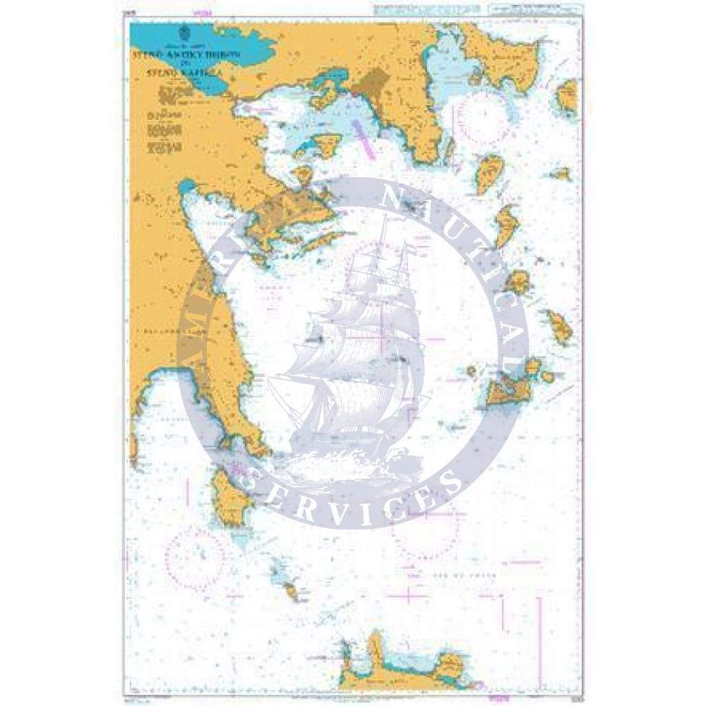 British Admiralty Nautical Chart 1093: Aegean Sea – Greece, Stenó Antikythíron to Stenó Kafiréa