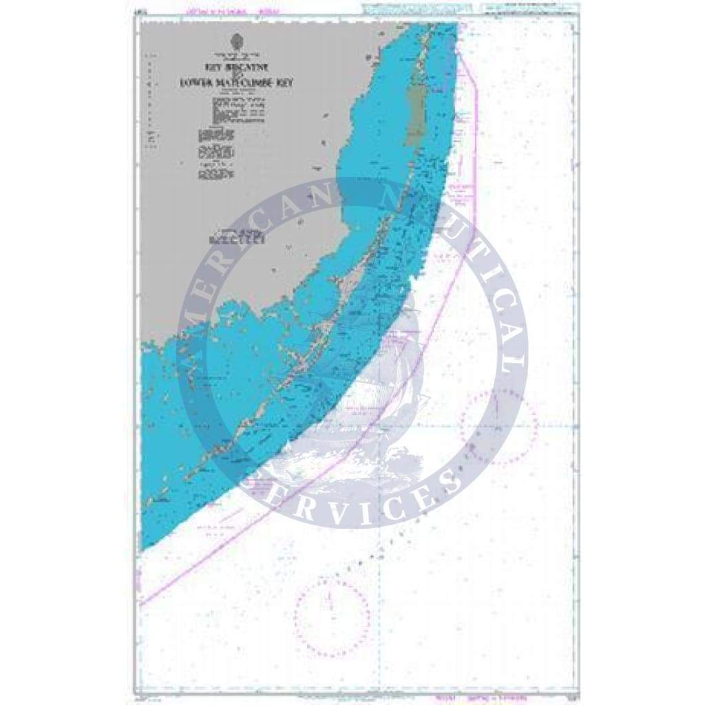 British Admiralty Nautical Chart 1097: Key Biscayne to Lower Matecumbe Key