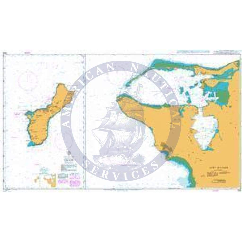 British Admiralty Nautical Chart 1109: North Pacific Ocean - Mariana Islands, Guam. Apra Harbor