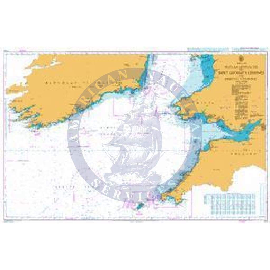 British Admiralty Nautical Chart 1123: Western Approaches to Saint George's Channel and Bristol Channel