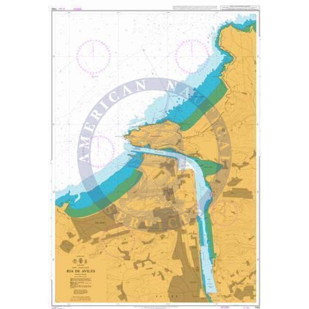 British Admiralty Nautical Chart 1142: Ria de Aviles