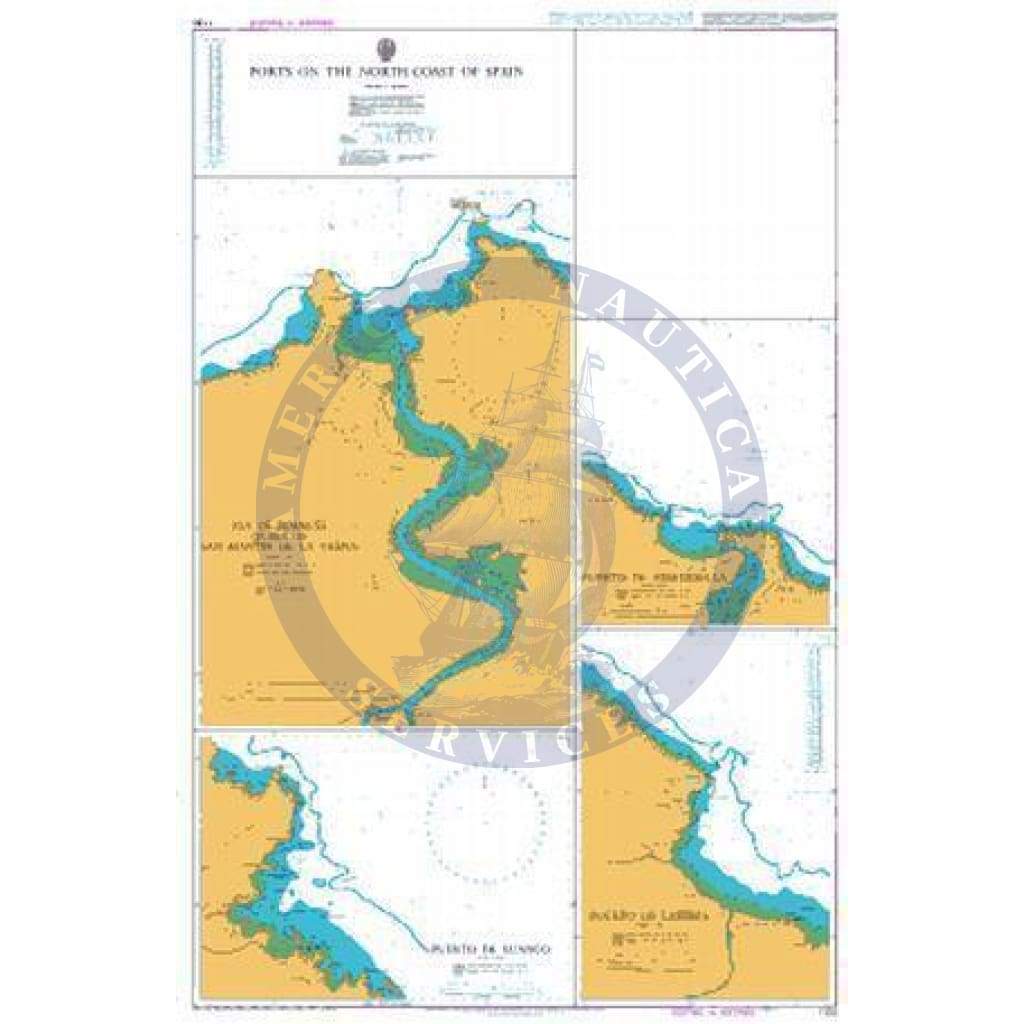 British Admiralty Nautical Chart 1150: Ports on the North Coast of Spain