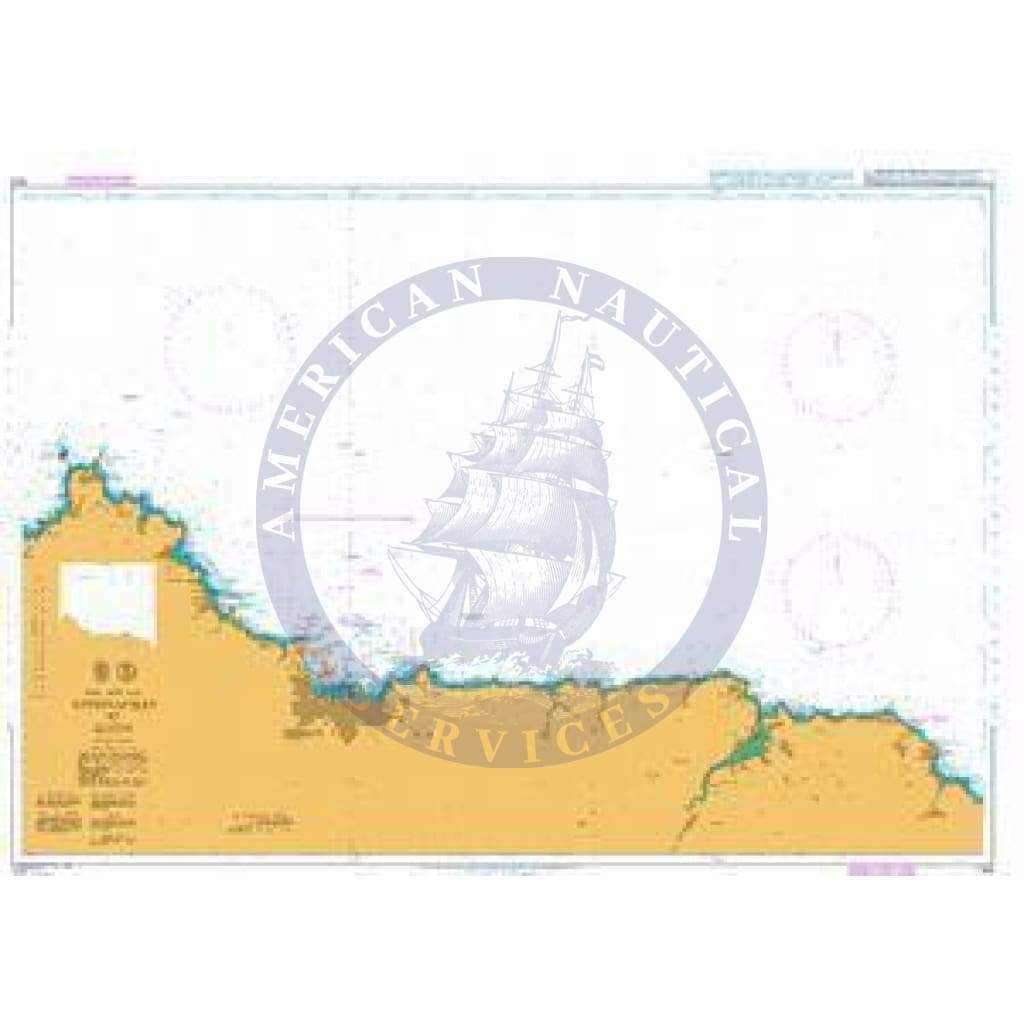 British Admiralty Nautical Chart  1153: Spain – North Coast, Approaches to Gijon