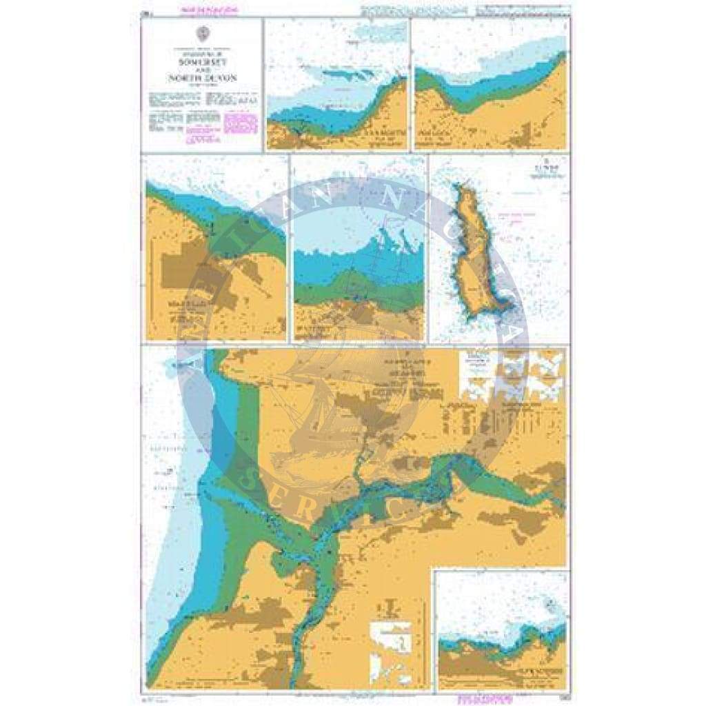 British Admiralty Nautical Chart 1160: England - Bristol Channel, Harbours in Somerset and North Devon