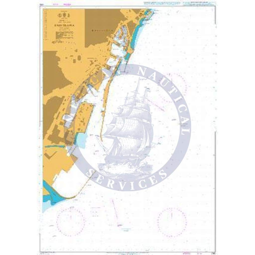 British Admiralty Nautical Chart 1180: Mediterranean Sea, Spain - East Coast, Barcelona