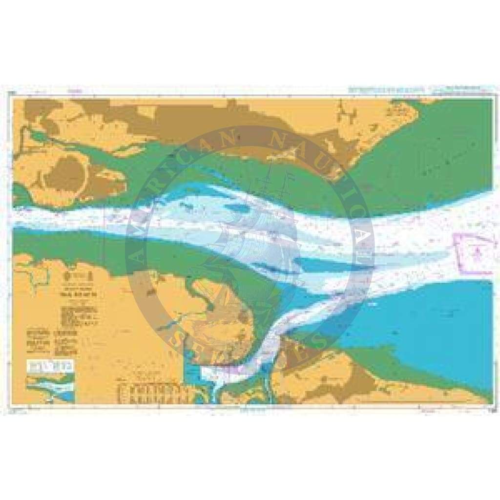 British Admiralty Nautical Chart 1185: England - East Coast, River Thames, Sea Reach
