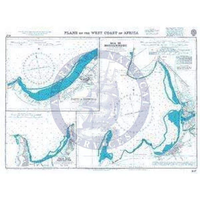 British Admiralty Nautical Chart  1197: Plans on the West Coast of Africa