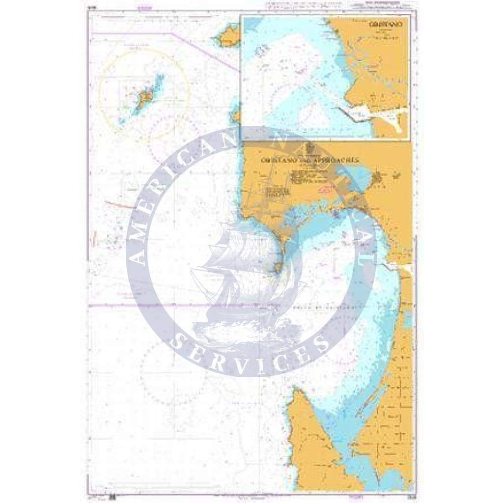 British Admiralty Nautical Chart 1205: Italy – Sardegna, Oristano and Approaches. Oristano