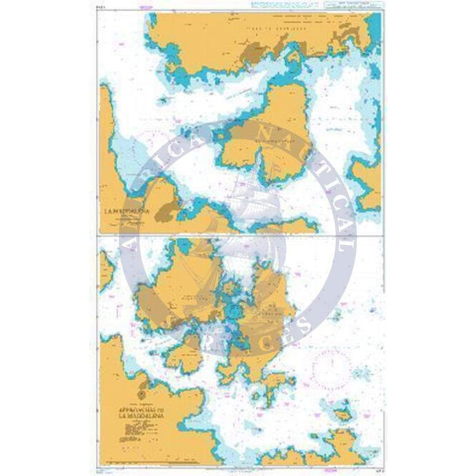 British Admiralty Nautical Chart 1212: Italy – Sardegna, Approaches to La Maddalena. La Maddalena