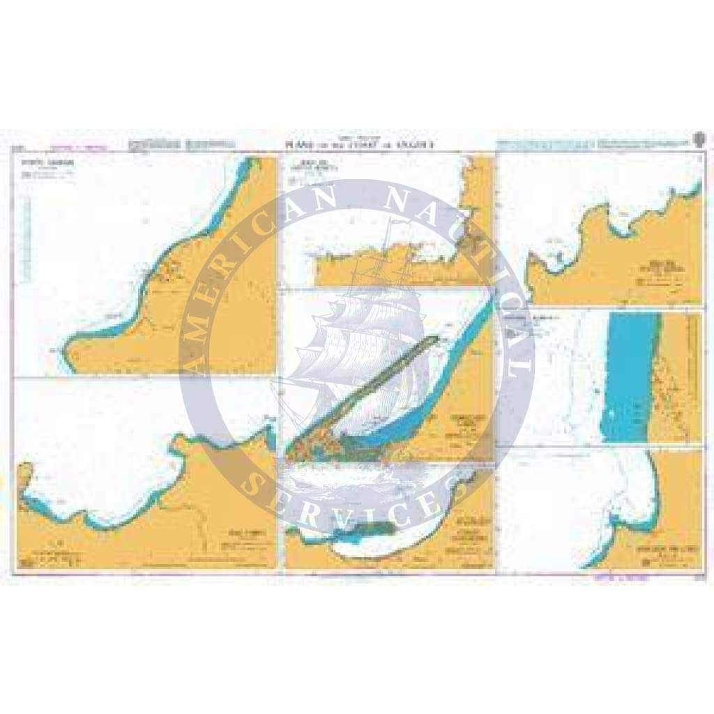 British Admiralty Nautical Chart 1215: Plans on the Coast of Angola