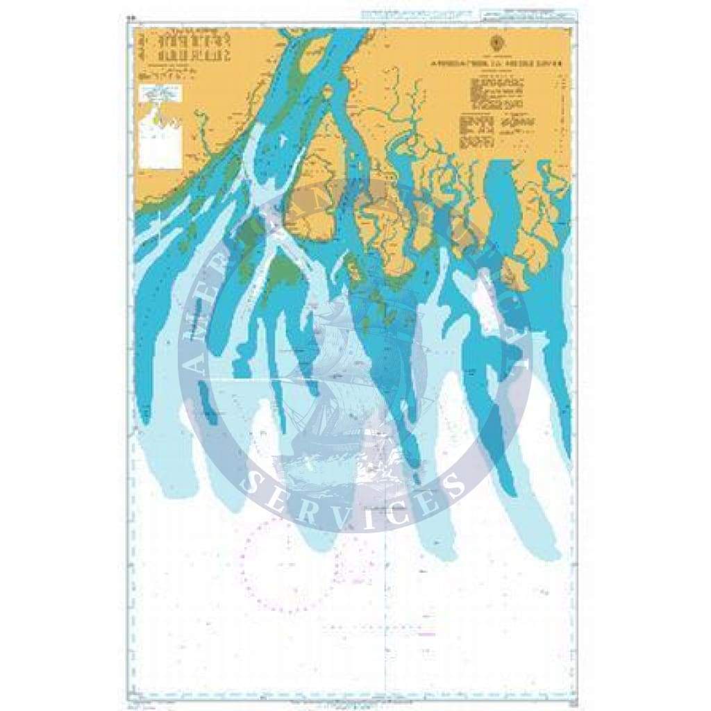 British Admiralty Nautical Chart 123: India - East Coast, Approaches to Hugli River