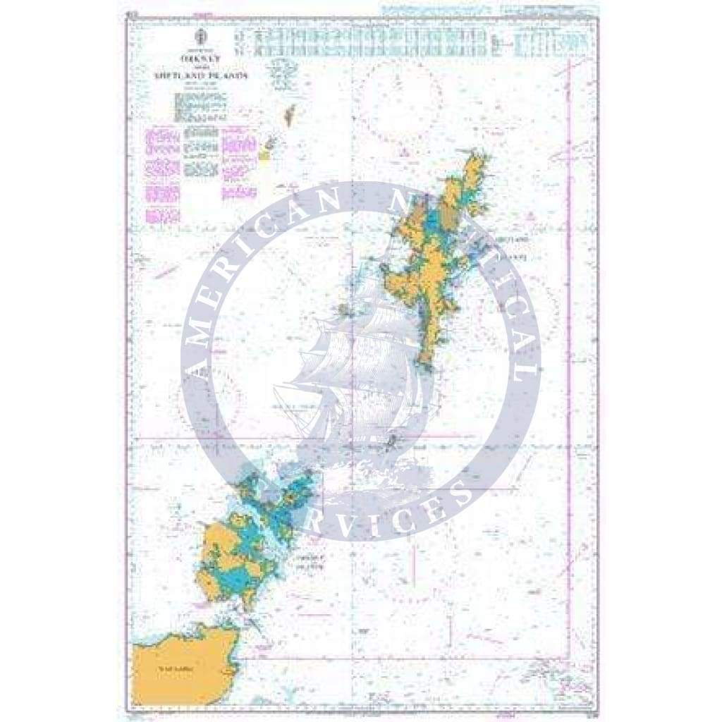 British Admiralty Nautical Chart  1239: British Isles – Orkney and Shetland Islands.