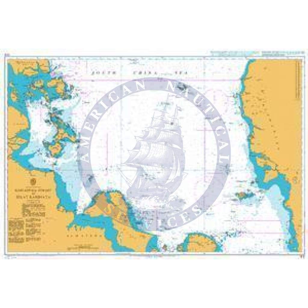 British Admiralty Nautical Chart 1312: South China Sea, Singapore Strait to Selat Karimata