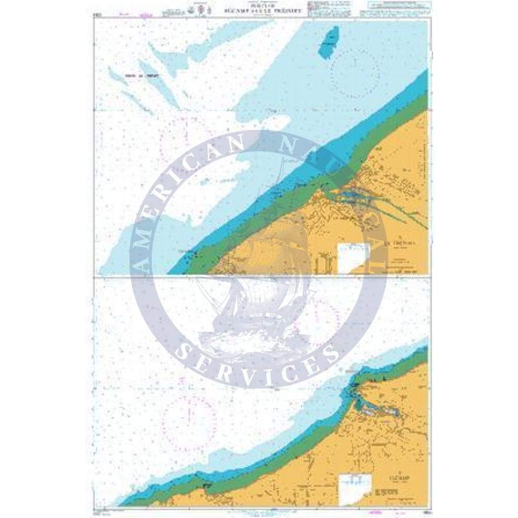 British Admiralty Nautical Chart 1354: Ports of Fecamp and Le Treport