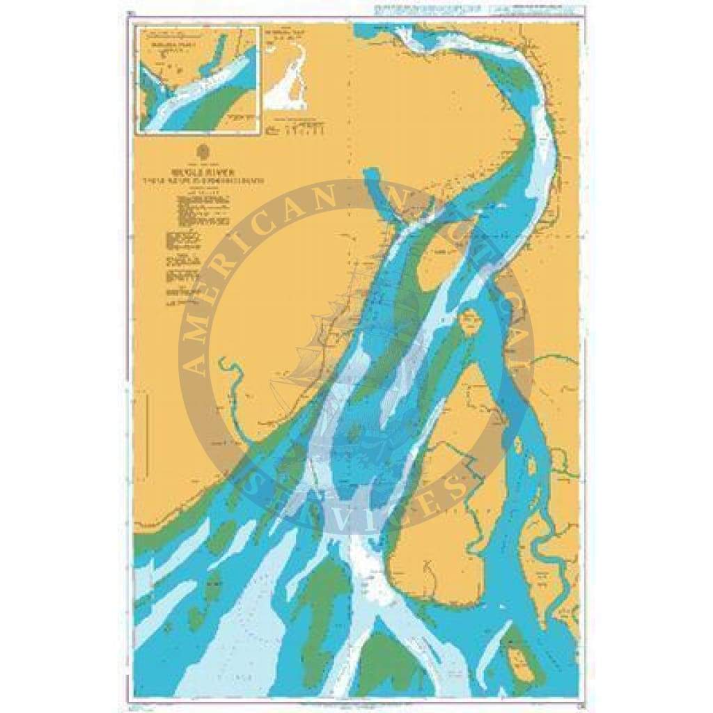 British Admiralty Nautical Chart 136: Hugli River - Sagar Roads to Kukrahati Reach