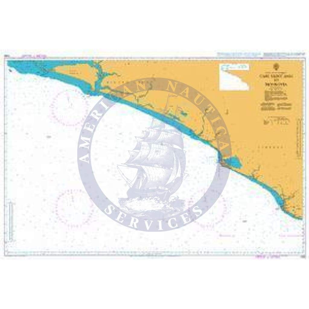 British Admiralty Nautical Chart  1363: Cape Saint Ann to Monrovia