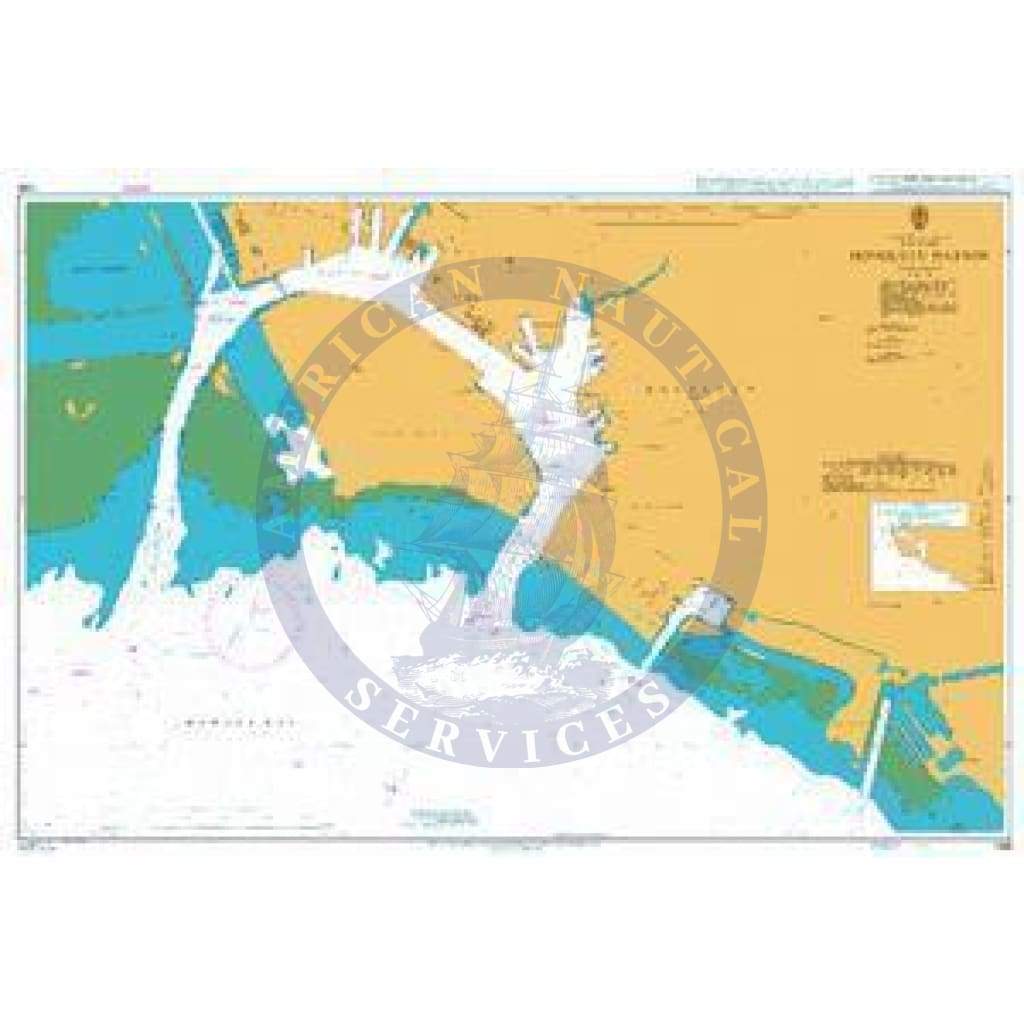 British Admiralty Nautical Chart 1368: United States – Hawaii, Island of Oahu, Honolulu Harbor