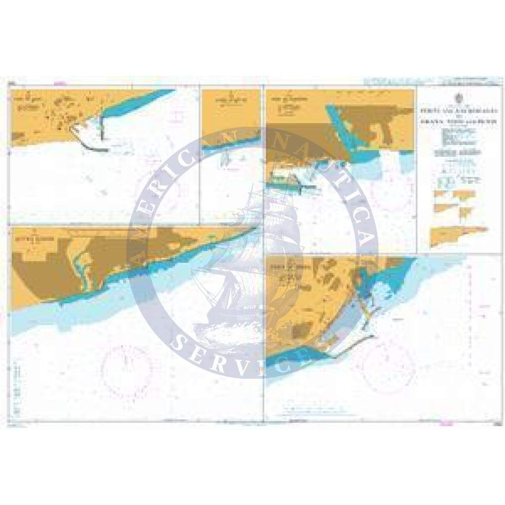 British Admiralty Nautical Chart 1380: Ports and Anchorages in Ghana, Togo and Benin