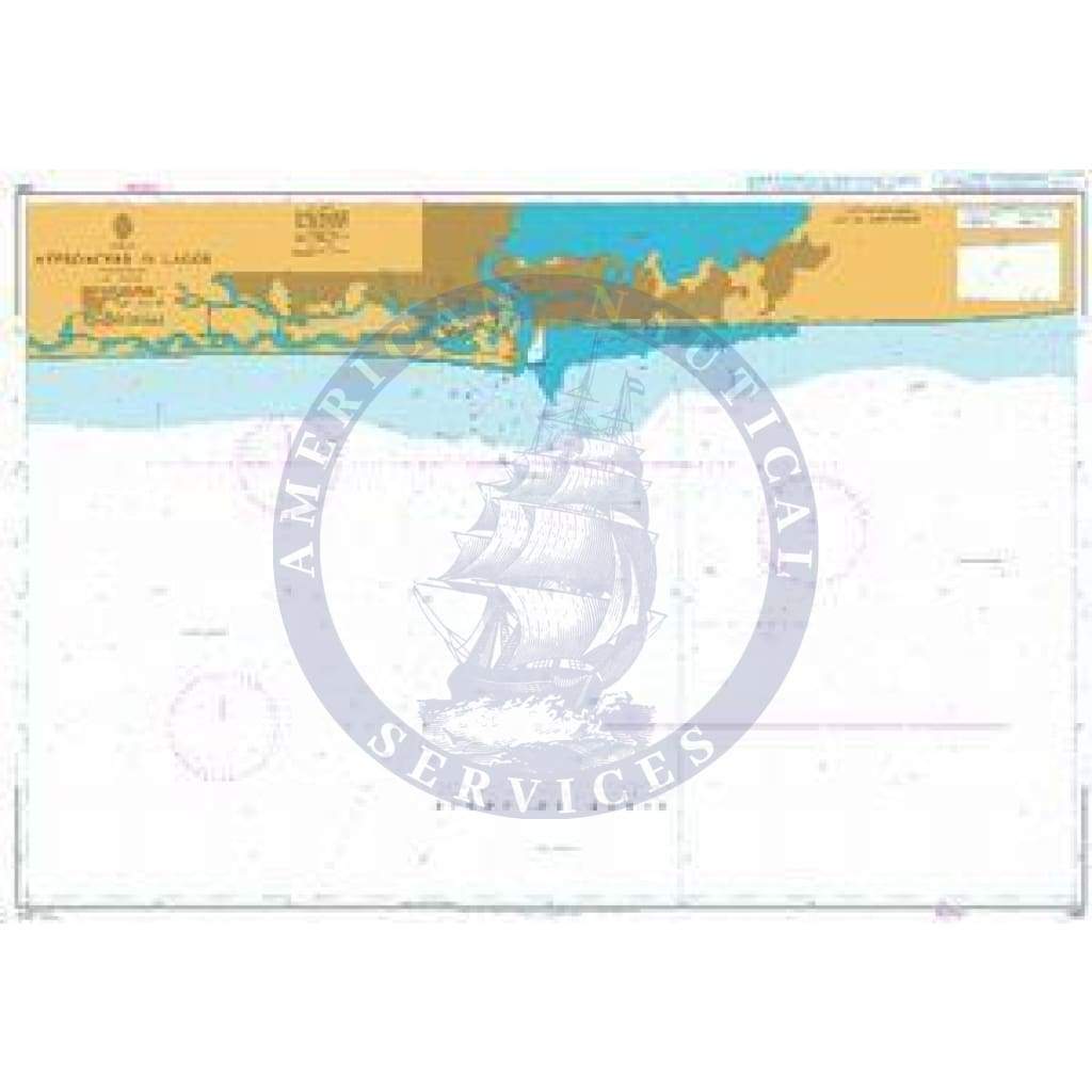 British Admiralty Nautical Chart 1381: Appoaches to Lagos