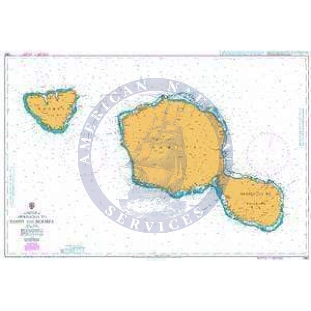 British Admiralty Nautical Chart  1382: South Pacific Ocean - Polynésie Française, Approaches to Tahiti and Moorea