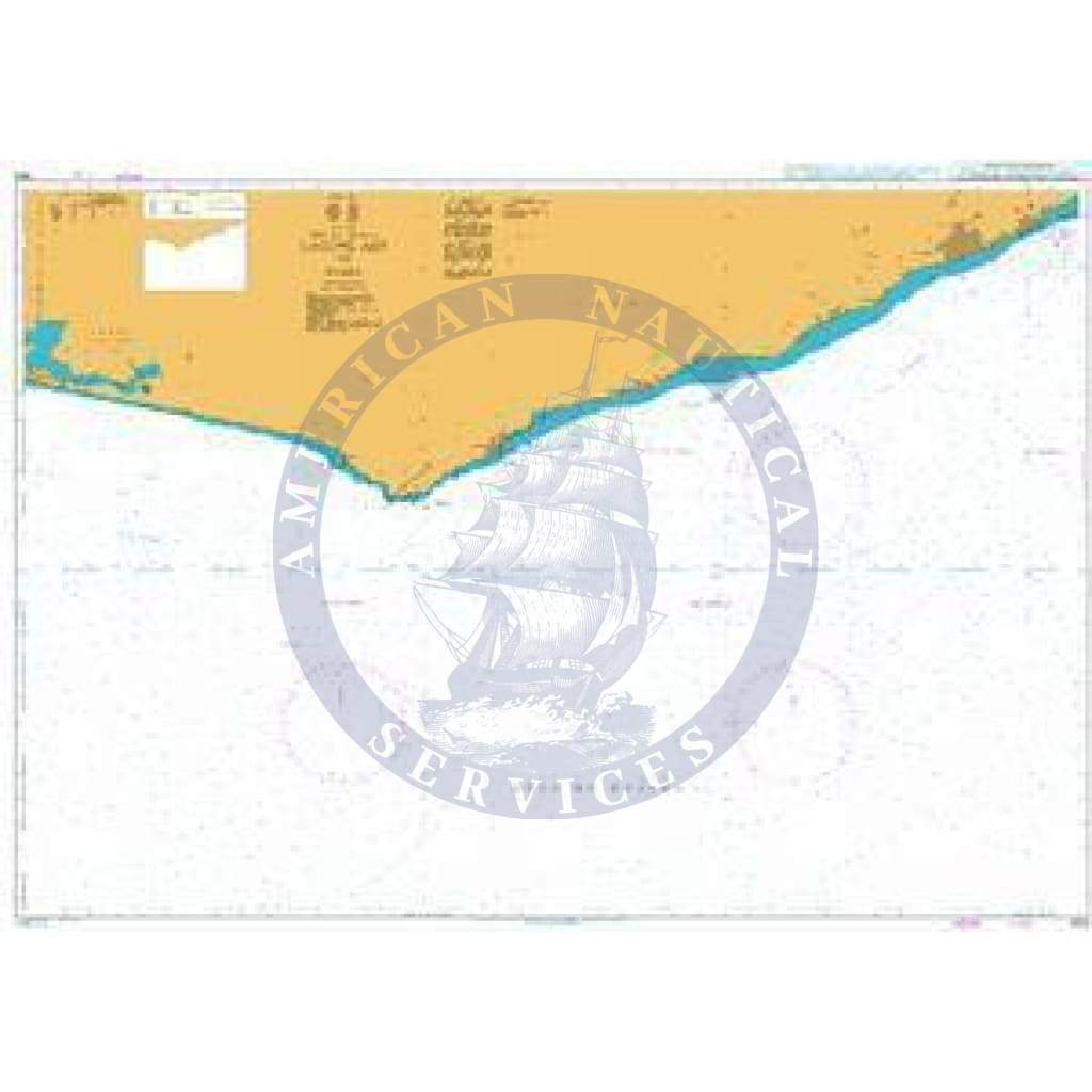 British Admiralty Nautical Chart 1383: Lagune Aby to Tema