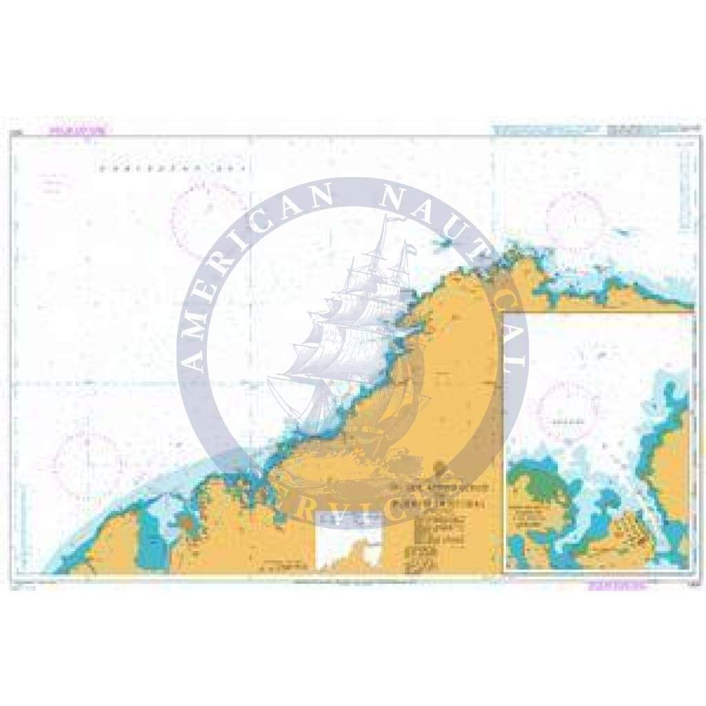 British Admiralty Nautical Chart 1400: Panama - North Coast, Outer Approaches to Puerto Cristóbal. Puerto de la Bahía de las Minas