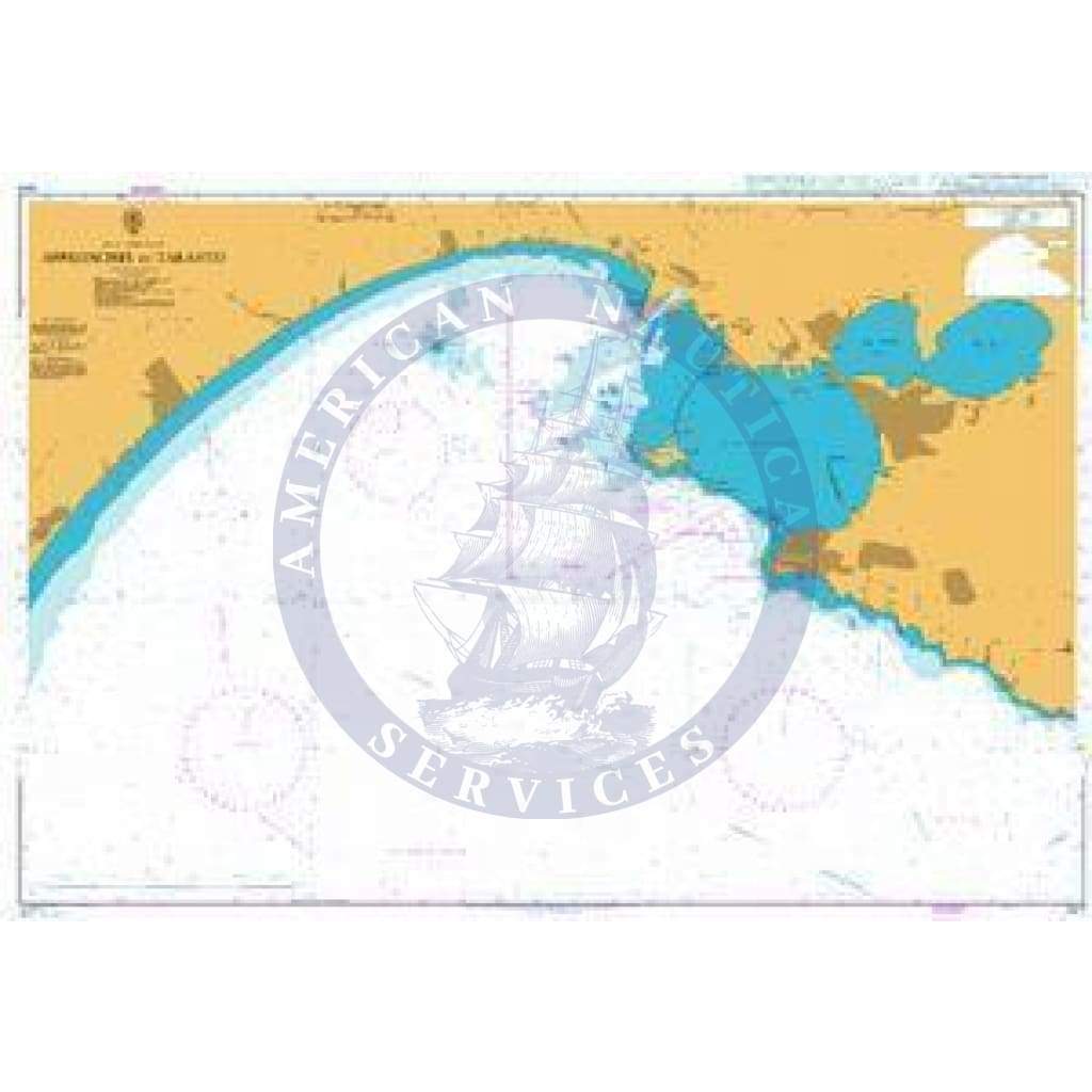 British Admiralty Nautical Chart 1417: Approaches to Taranto