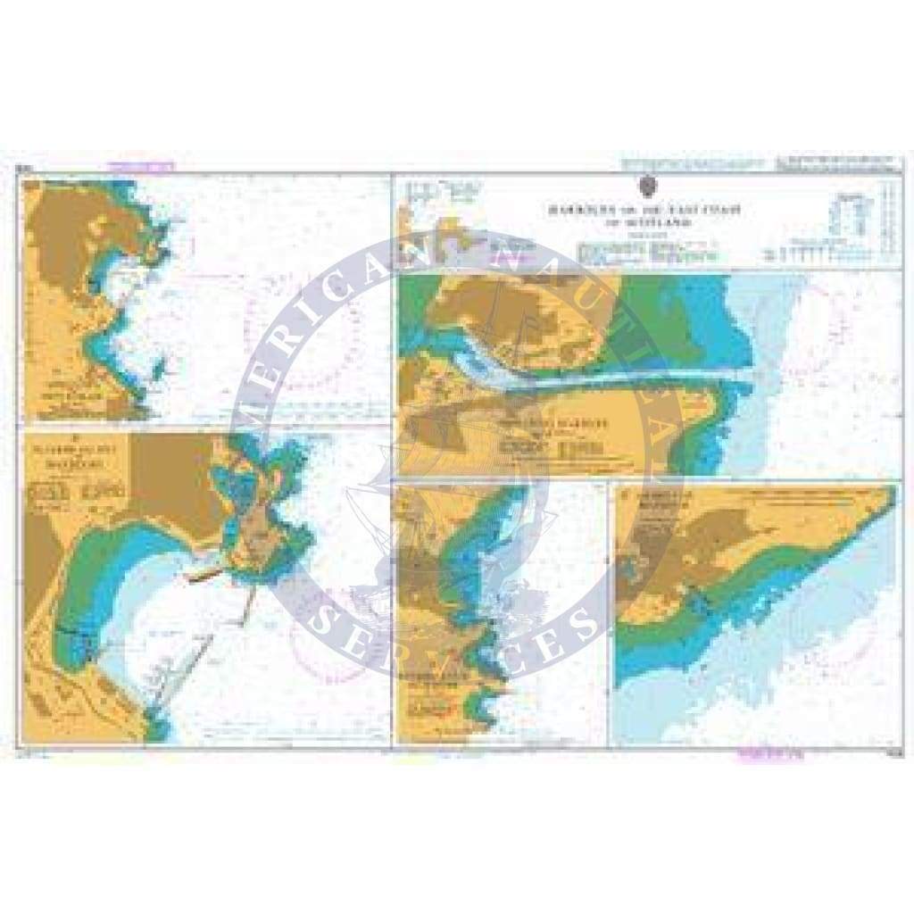 British Admiralty Nautical Chart 1438: Scotland - East Coast, Harbours on the East Coast of Scotland
