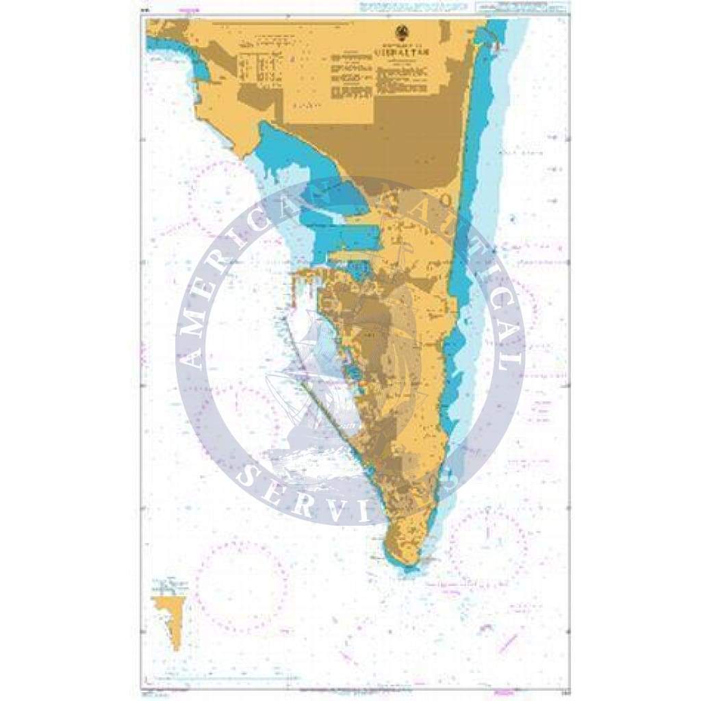 British Admiralty Nautical Chart 144: Mediterranean Sea, Gibraltar