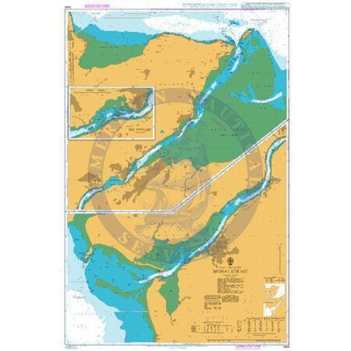 British Admiralty Nautical Chart  1464: Wales – North Coast, Menai Strait. The Swellies