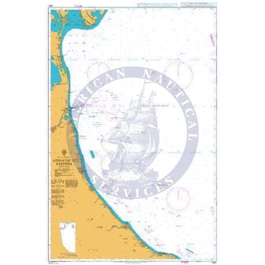 British Admiralty Nautical Chart 1467: Approaches to Ravenna