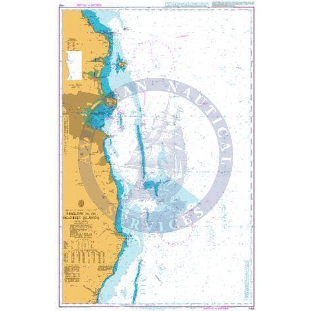British Admiralty Nautical Chart 1468: Arklow to the Skerries Islands