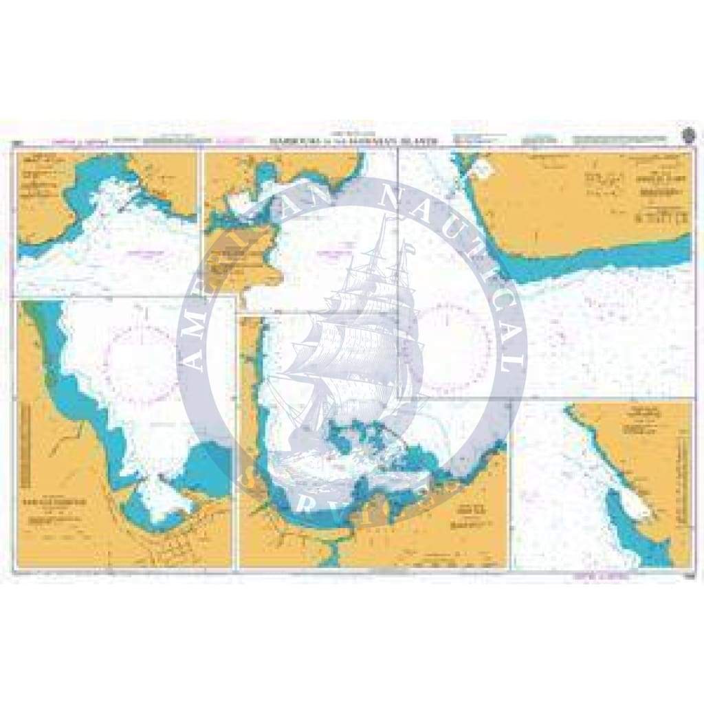 British Admiralty Nautical Chart  1490: Harbours in the Hawaiian Islands