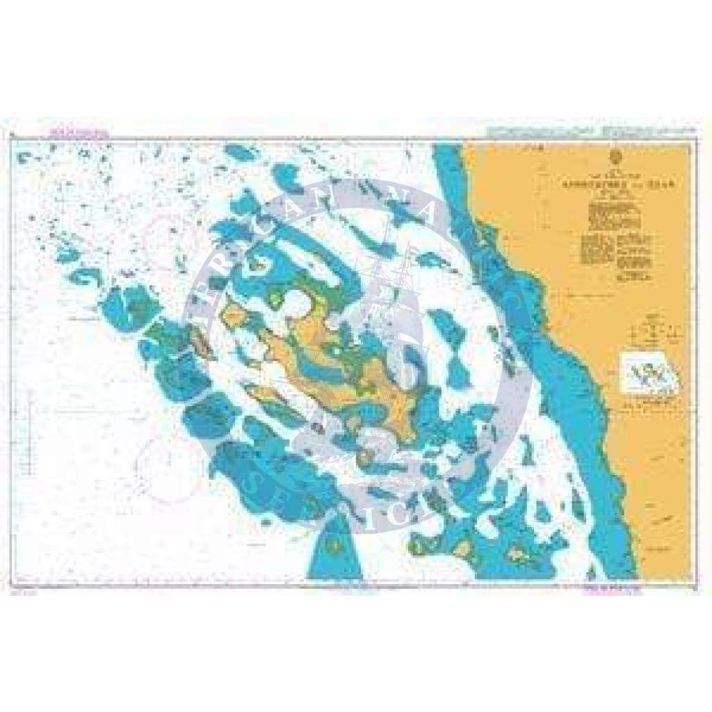 British Admiralty Nautical Chart 15: Red Sea, Saudi Arabia and Yemen, Approaches to Jizan