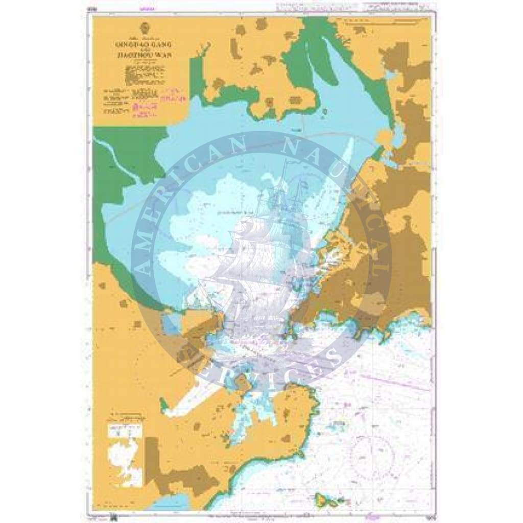 British Admiralty Nautical Chart 1505: Qingdao Gang and Jiaozhou Wan