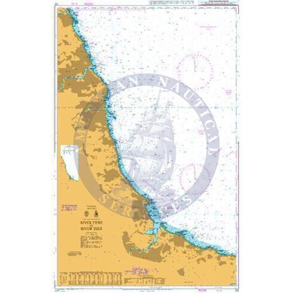 British Admiralty Nautical Chart 152: England - East Coast, River Tyne to River Tees