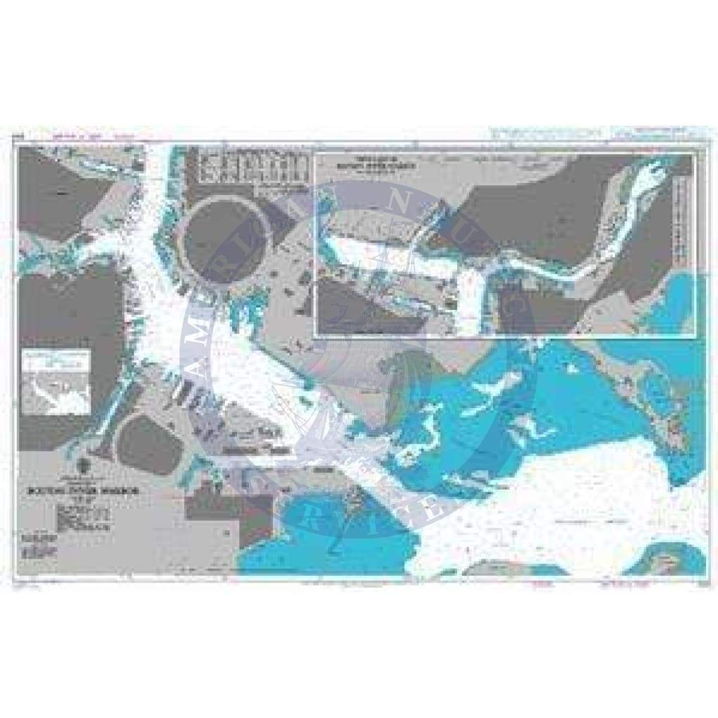 British Admiralty Nautical Chart 1528 Boston Inner Harbor Amnautical