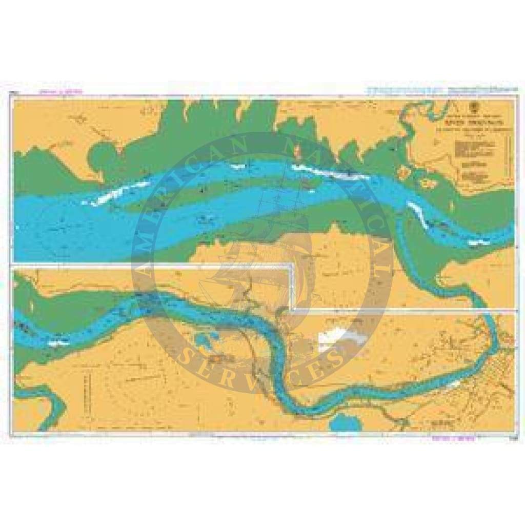 British Admiralty Nautical Chart 1540: River Shannon Shannon Airport to Limerick