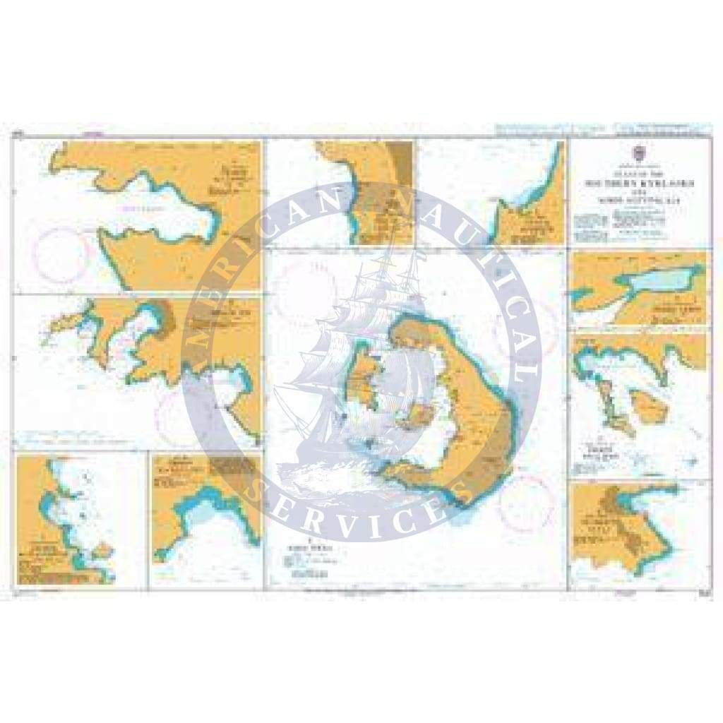 British Admiralty Nautical Chart  1541: Plans in the Southern Kyklades and Nisos Astypalaia