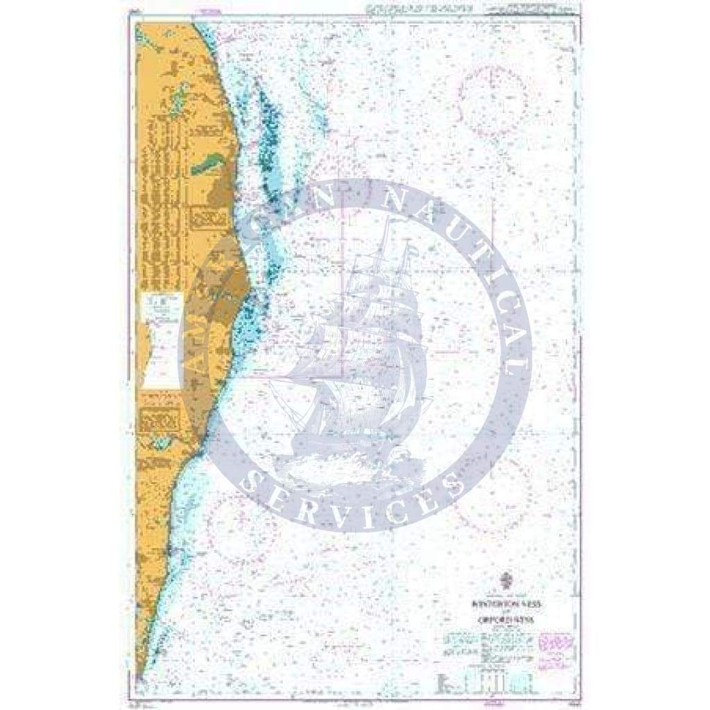British Admiralty Nautical Chart 1543: England – East Coast, Winterton Ness to Orford Ness