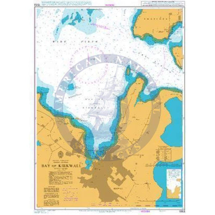 British Admiralty Nautical Chart  1553: Bay of Kirkwall