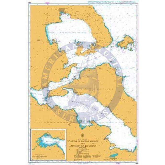 British Admiralty Nautical Chart 1556: Voreios Evvoikos Kolpos and Approaches to Volos