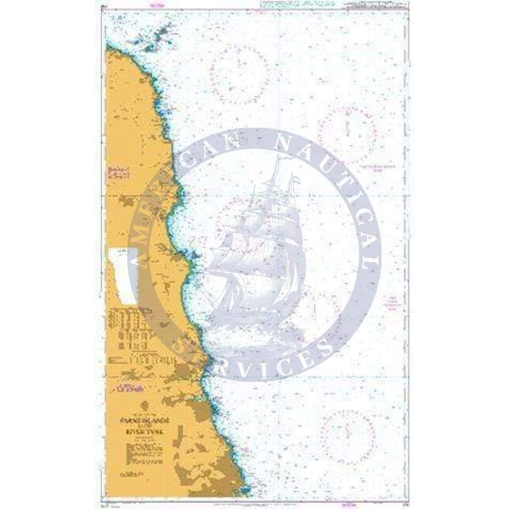 British Admiralty Nautical Chart  156: Farne Islands to the River Tyne