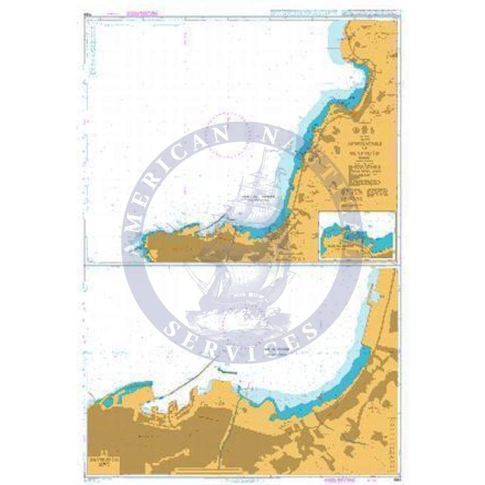 British Admiralty Nautical Chart 1563: Approaches to Beyrouth (Beirut)