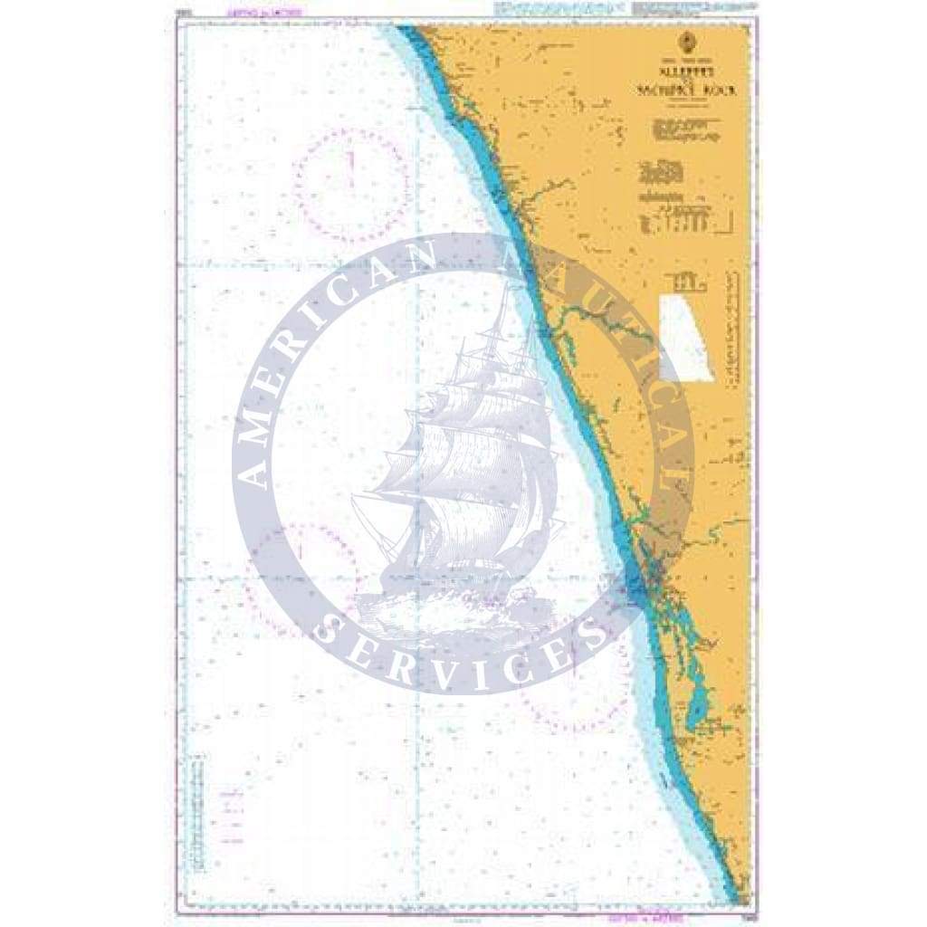 British Admiralty Nautical Chart 1565: Alleppey to Sacrifice Rock