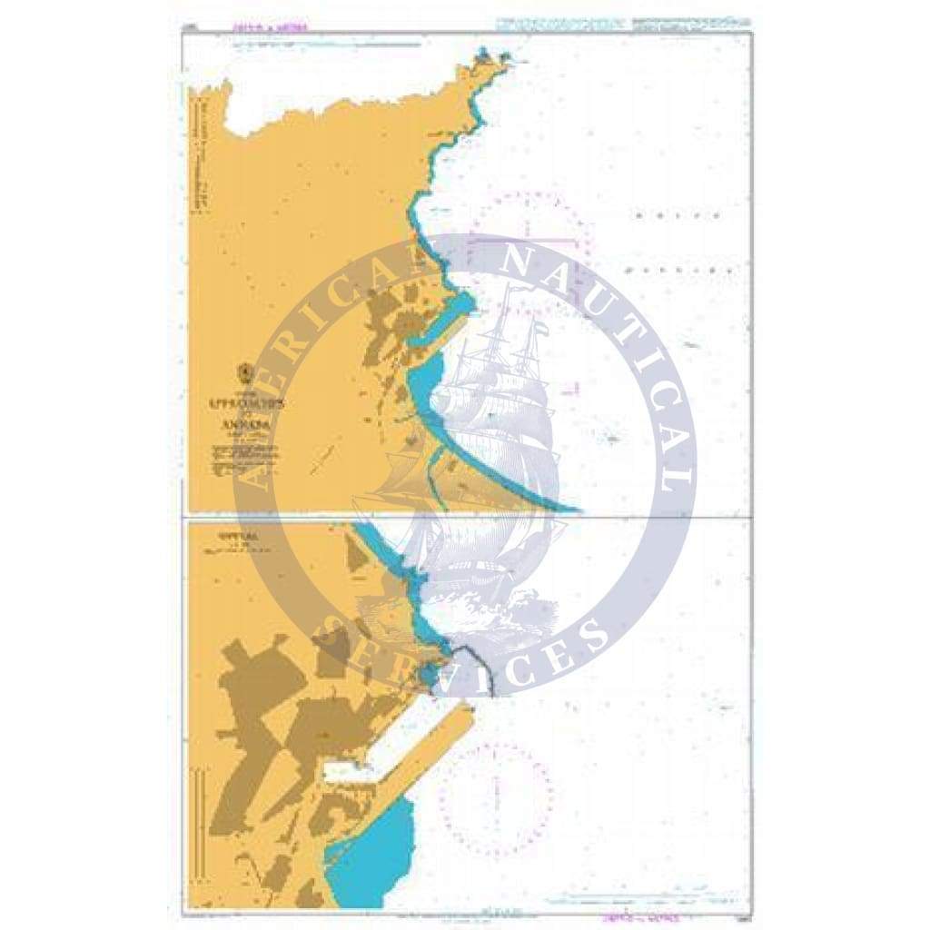 British Admiralty Nautical Chart 1567: Approaches to Annaba