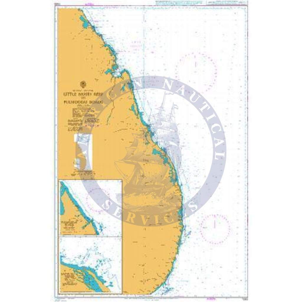British Admiralty Nautical Chart  1583: Little Basses Reef to Pulmoddai Roads
