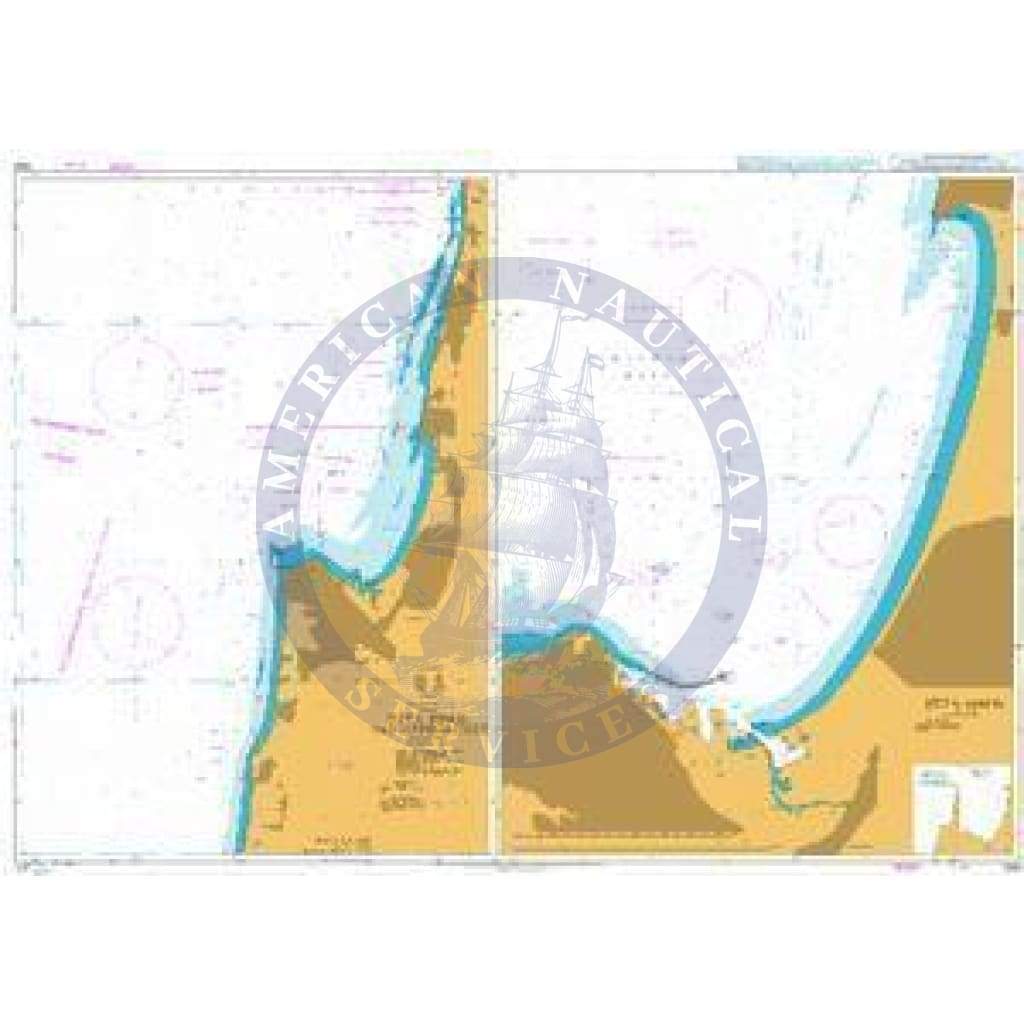 British Admiralty Nautical Chart 1585: Hefa (Haifa) and Approaches