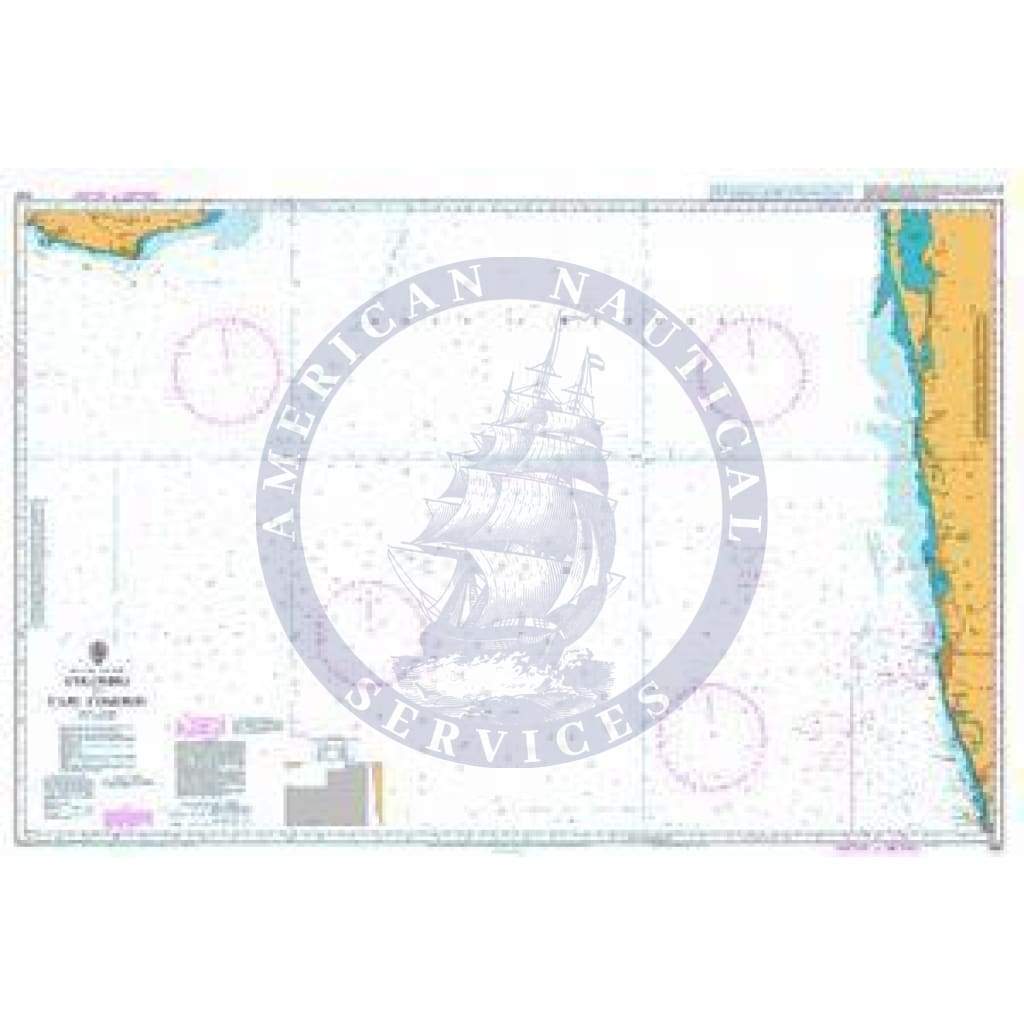 British Admiralty Nautical Chart 1587: Colombo to Cape Comorin